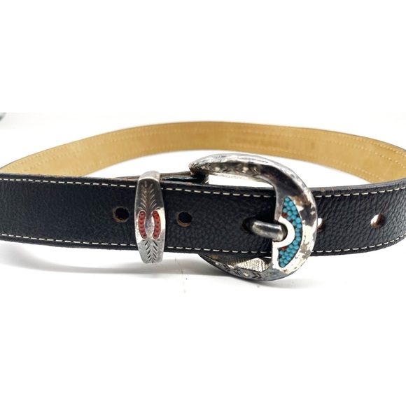 STREETS AHEAD Belt Turquoise & Orange Embellishments Native American Sz S Beads - Picture 1 of 7